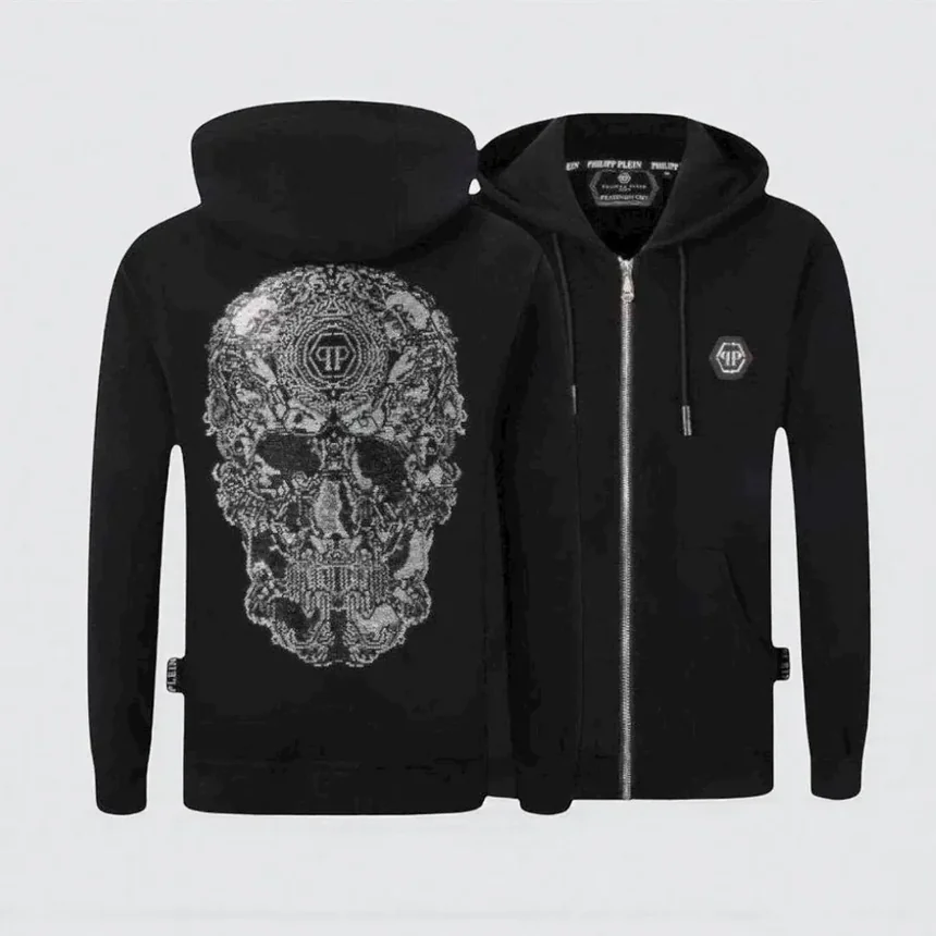 Чоловіча кофта-худі на блискавці Philipp Plein / Філіп Плейн з бавовни